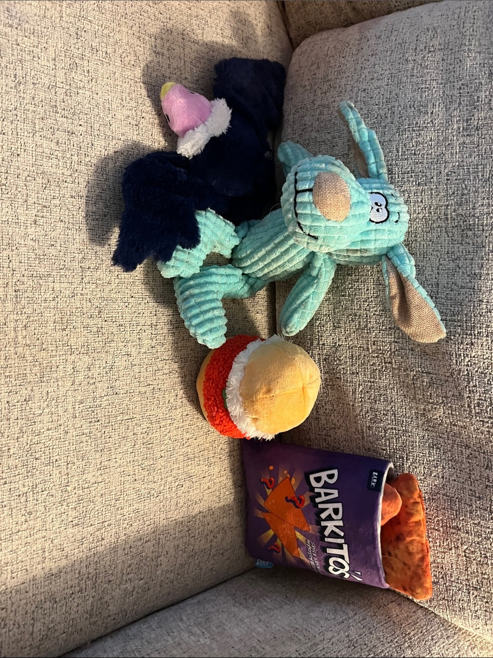 Plush Dog Toy Set - Blue & Navy Plush Chew Toys